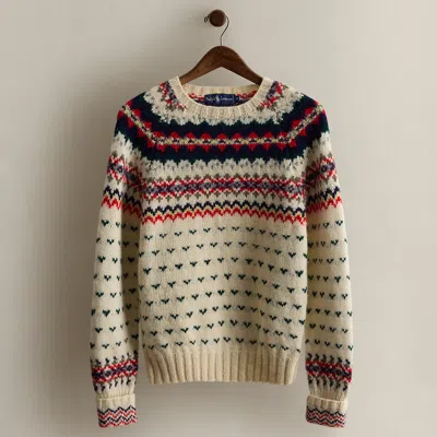 Ralph Lauren 1983 Patterned Wool Sweater In White