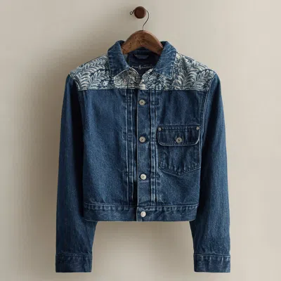 Ralph Lauren 1986 Floral Denim Jacket In Blue