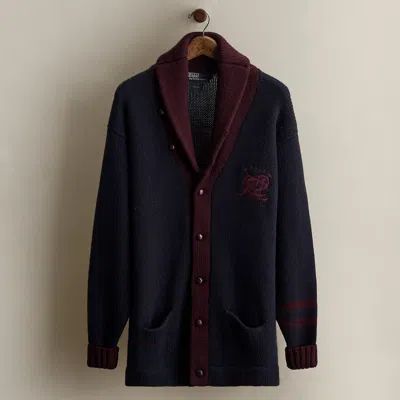 Ralph Lauren 1988 Crest Wool Cardigan In Brown