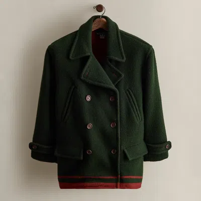 Ralph Lauren 1991 Crest Wool Peacoat In Green