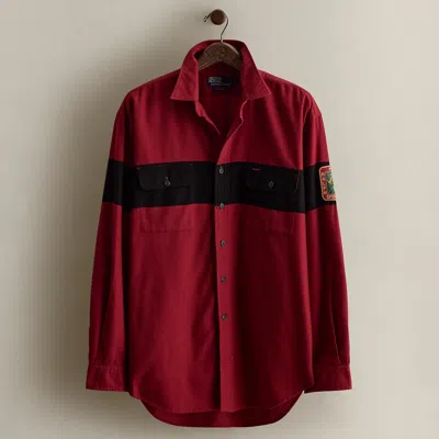 Ralph Lauren 1993 Striped Workshirt In Red