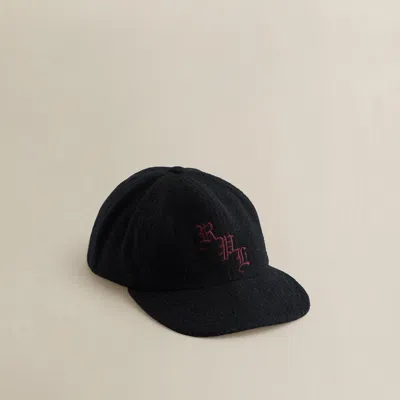 Ralph Lauren 1998 Wool-blend Melton Ball Cap In Black
