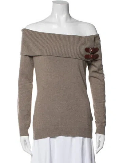 Pre-owned Ralph Lauren 2000's Cowl Neck Sweater In Neutrals