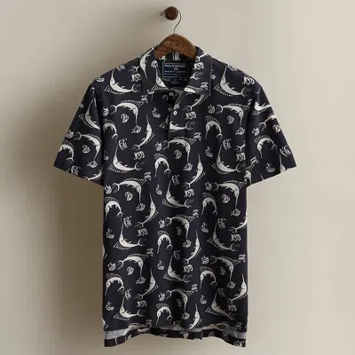 Ralph Lauren 2000 Marlin-print Polo Shirt In Blue