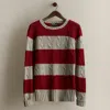 Ralph Lauren 2001 Striped Cable-knit Sweater In Gray