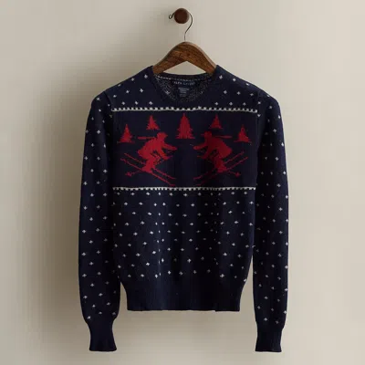 Ralph Lauren 2003 Ski-motif Wool Sweater In Blue