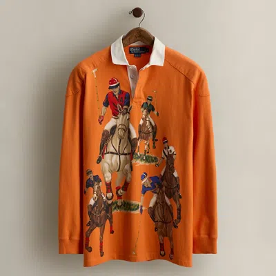 Ralph Lauren 2005 Five Horsemen Rugby Shirt In Orange