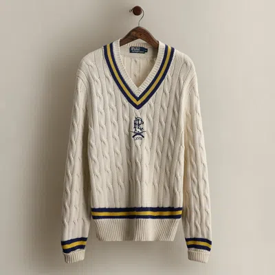Ralph Lauren 2007 Crest Cricket Sweater In White
