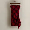 Ralph Lauren 2008 Plaid Wool-blend Dress In Red