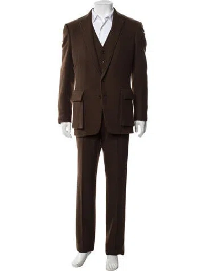 Pre-owned Ralph Lauren 2015 Cashmere Three-piece Suit In Brown