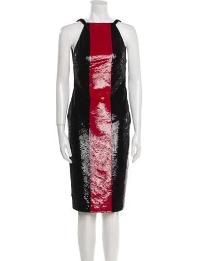 Pre-owned Ralph Lauren 2017 Knee-length Dress In Black/red