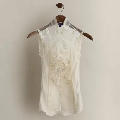 Ralph Lauren 2020 Adrianna Tulle Blouse In White