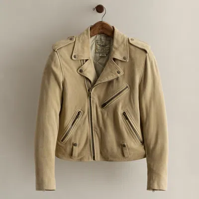 Ralph Lauren 2021 Suede Moto Jacket In Blue