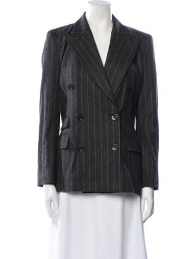 Pre-owned Ralph Lauren 2024 Kent Chalk-stripe Blazer W/ Tags In Gray