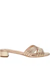 Ralph Lauren 25mm Metallic Strappy Sandals In Gold