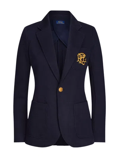 Ralph Lauren 26ss Monogram Knit Blazer In Blue