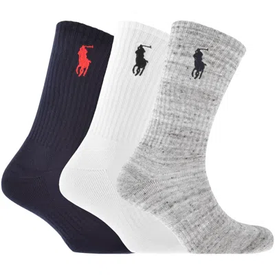 Ralph Lauren 3 Pack Socks Navy In Multi