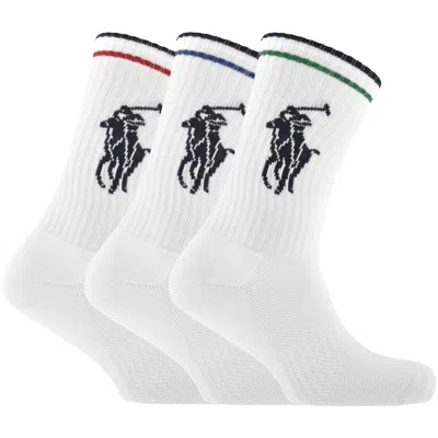 Ralph Lauren 3 Pack Socks White