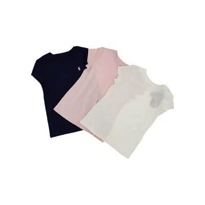 Ralph Lauren 3-pack T-shirt With Logo Embroidery Kids In Pink