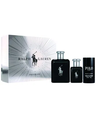 Ralph Lauren 3-pc. Polo Black Eau De Toilette Fragrance Gift Set In Transparent