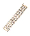 Ralph Lauren 3-row Glass Stone Gold-tone Flex Bracelet In Gold