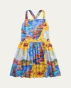 Ralph Lauren 30s Cotton-printpinafor-dresses-day Dress In Seaside Village Haven