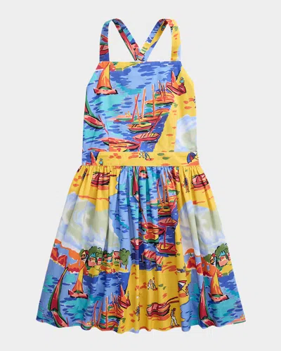 RALPH LAUREN 30S COTTON-PRINTPINAFOR-DRESSES-DAY DRESS