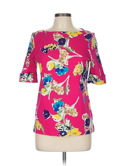 Pre-owned Ralph Lauren 3/4 Sleeve T-shirt In Pink