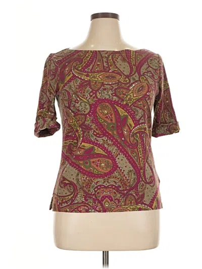 Pre-owned Ralph Lauren 3/4 Sleeve T-shirt In Burgundy