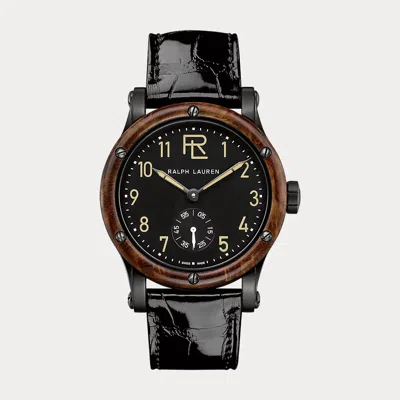 Polo Ralph Lauren 39 Mm Steel Watch In Black Dial