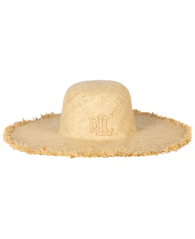 Ralph Lauren 3d Logo Raffia Sun Hat In Brown
