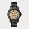 Polo Ralph Lauren 42 Mm Aged Steel Watch In Black
