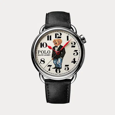 Polo Ralph Lauren 42 Mm Tuxedo Polo Bear Watch In White Dial