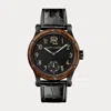 Polo Ralph Lauren 45 Mm Steel Watch In Black Dial