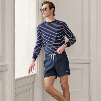 Ralph Lauren 4.5-inch Amalfi Linen Swim Trunk In Classic Chairman Navy In Blue