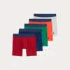 Polo Ralph Lauren 4d-flex Cotton-blend Boxer Brief 5-pack In Holiday Red