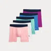 Ralph Lauren 4d-flex Cotton-blend Boxer Brief 5-pack In Pink/white/blue/purple
