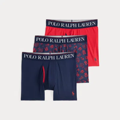 Ralph Lauren 4d-flex Microfiber Boxer Brief 3-pack In Multi