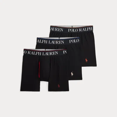Ralph Lauren 4d-flex Microfiber Boxer Brief 3-pack In Black