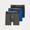 Ralph Lauren 4d-flex Microfiber Boxer Brief 3-pack In Grey/blue In Multi