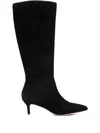 Ralph Lauren Mckay Suede Tall Boot Heel In Black
