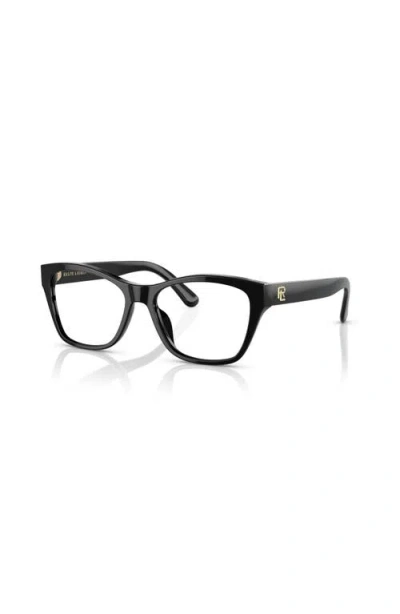 Ralph Lauren 53mm Rectangle Optical Glasses In Black
