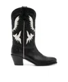 Polo Ralph Lauren Leather Western Cowboy Boots 60 In Black