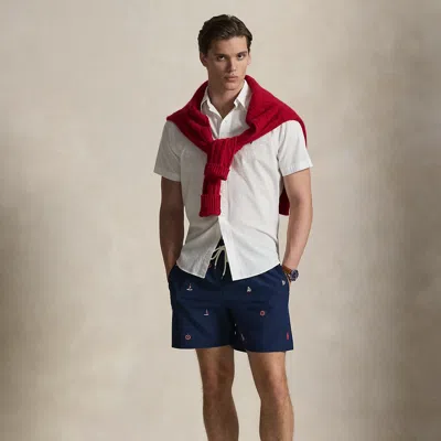 Ralph Lauren 5.75-inch Traveler Classic Swim Trunk In Blue