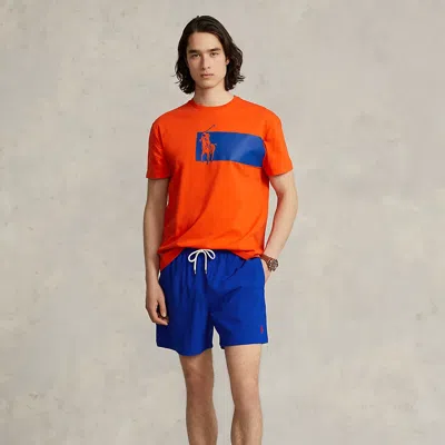 Ralph Lauren 5.75-inch Traveler Classic Swim Trunk In Orange