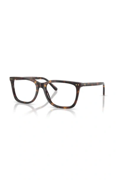 Ralph Lauren 57mm Rectangle Optical Glasses In Brown