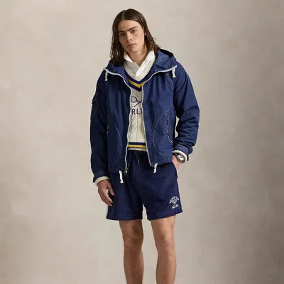 Ralph Lauren 6-inch Embroidered Terry Track Short In Blue