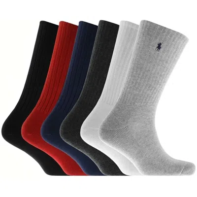 Ralph Lauren 6 Pack Crew Socks In Multi