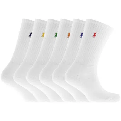 Ralph Lauren 6 Pack Socks White