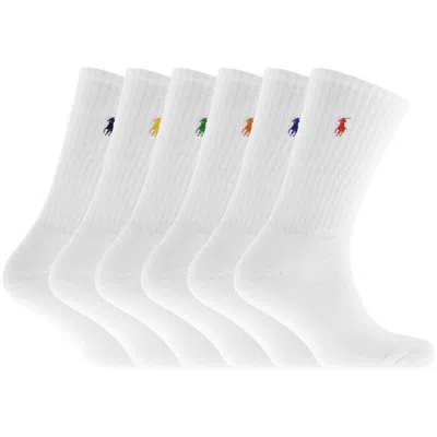 Ralph Lauren 6 Pack Socks White
